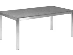 Clearance Beliani da giardino 6 posti GROSSETO Granito Lucido Grigio/Bianco Bianco Argento Grigio