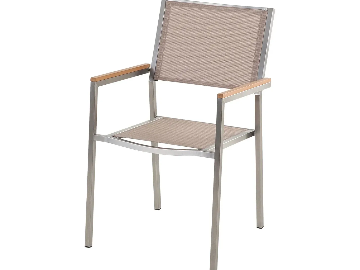Clearance Beliani Set da pranzo da giardino 6 posti GROSSETO Granito Lucido Grigio/Beige Beige Argento Grigio