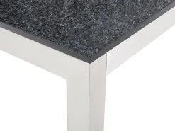 Outlet Beliani da giardino 6 posti GROSSETO Granito fiammato Nero/Grigio Argento Grigio