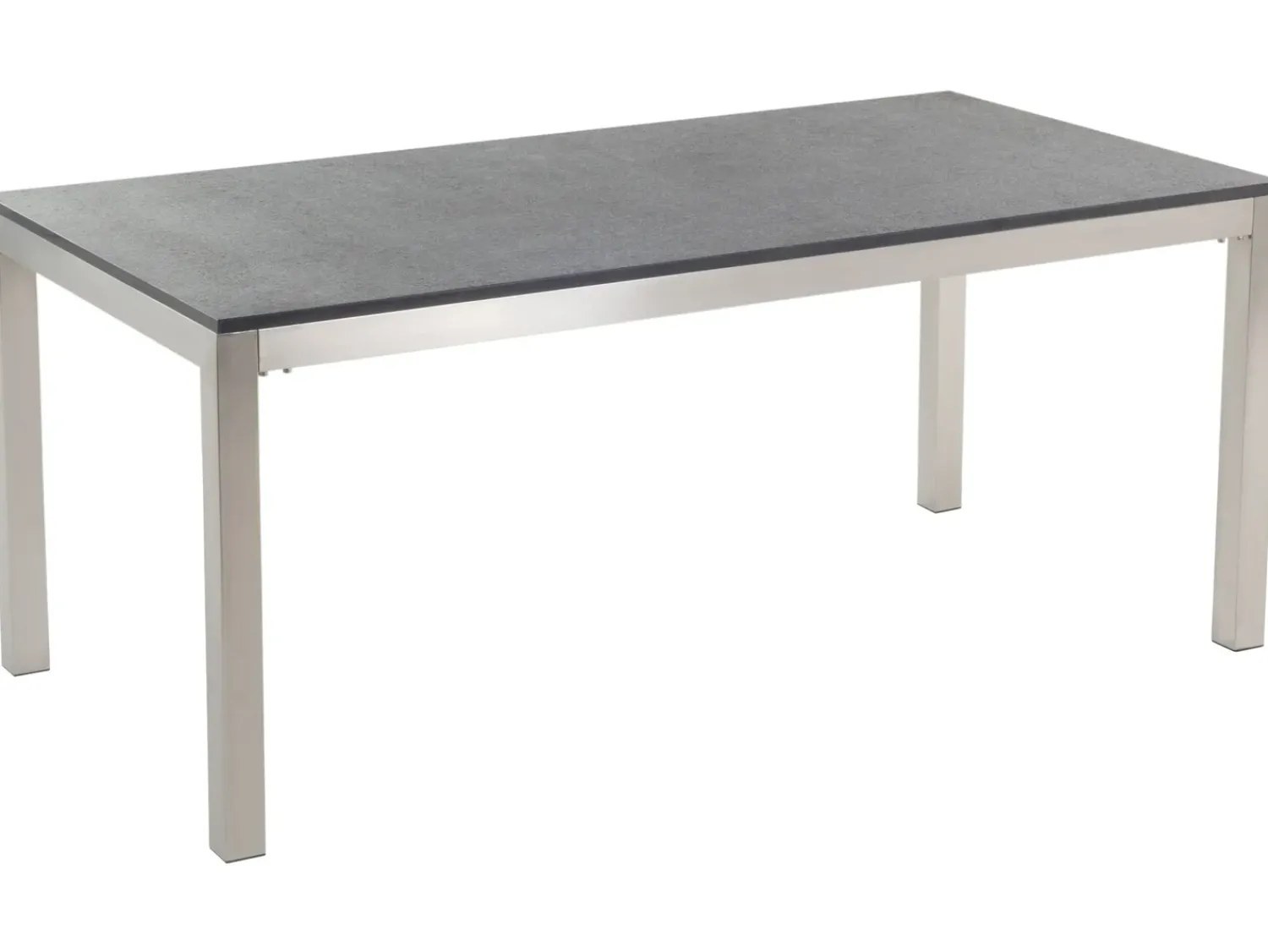 Online Beliani Set da pranzo da giardino 6 posti GROSSETO Granito fiammato Nero/Bianco Bianco Argento Grigio