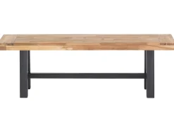 Outlet Beliani Set da pranzo da giardino 6 posti SCANIA Legno d'acacia Nero Marrone Nero