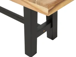 Outlet Beliani Set da pranzo da giardino 6 posti SCANIA Legno d'acacia Nero Marrone Nero