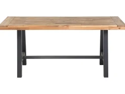 Outlet Beliani Set da pranzo da giardino 6 posti SCANIA Legno d'acacia Nero Marrone Nero