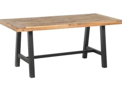 Outlet Beliani Set da pranzo da giardino 6 posti SCANIA Legno d'acacia Nero Marrone Nero