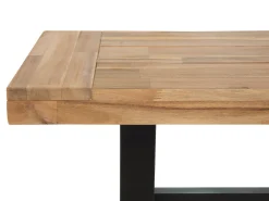 Outlet Beliani Set da pranzo da giardino 6 posti SCANIA Legno d'acacia Nero Marrone Nero