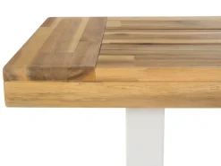 New Beliani Set da pranzo da giardino 6 posti SCANIA Legno d'acacia Bianco Bianco Marrone