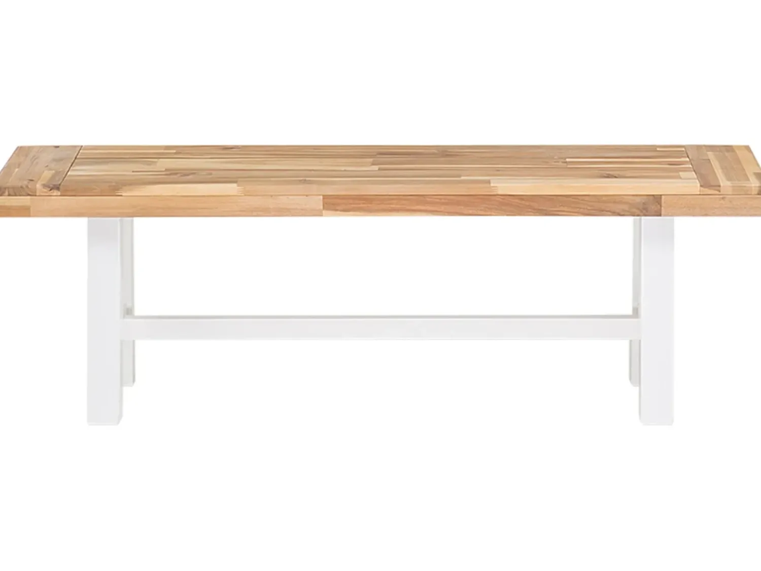 New Beliani Set da pranzo da giardino 6 posti SCANIA Legno d'acacia Bianco Bianco Marrone