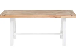 New Beliani Set da pranzo da giardino 6 posti SCANIA Legno d'acacia Bianco Bianco Marrone