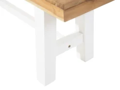 New Beliani Set da pranzo da giardino 6 posti SCANIA Legno d'acacia Bianco Bianco Marrone