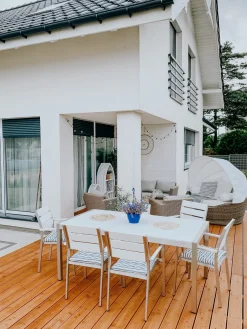 Outlet Beliani Set da pranzo da giardino 6 posti VERNIO Bianco Bianco Argento
