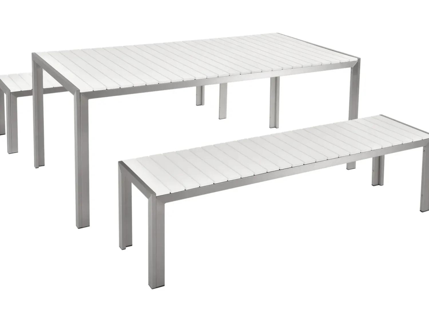 Discount Beliani Set da pranzo da giardino 6 posti NARDO Bianco Bianco Argento