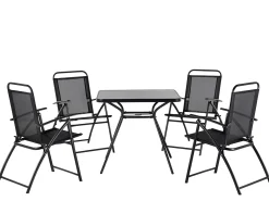 Outlet Beliani Set da pranzo da giardino 4 posti LIVO Metallo Nero