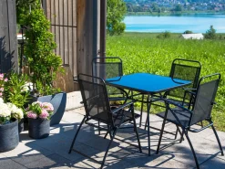 Outlet Beliani Set da pranzo da giardino 4 posti LIVO Metallo Nero