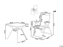 Outlet Beliani Set da pranzo da giardino 4 posti LIVO Metallo Nero