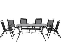 Online Beliani Set da pranzo da giardino 6 posti LIVO Metallo Nero