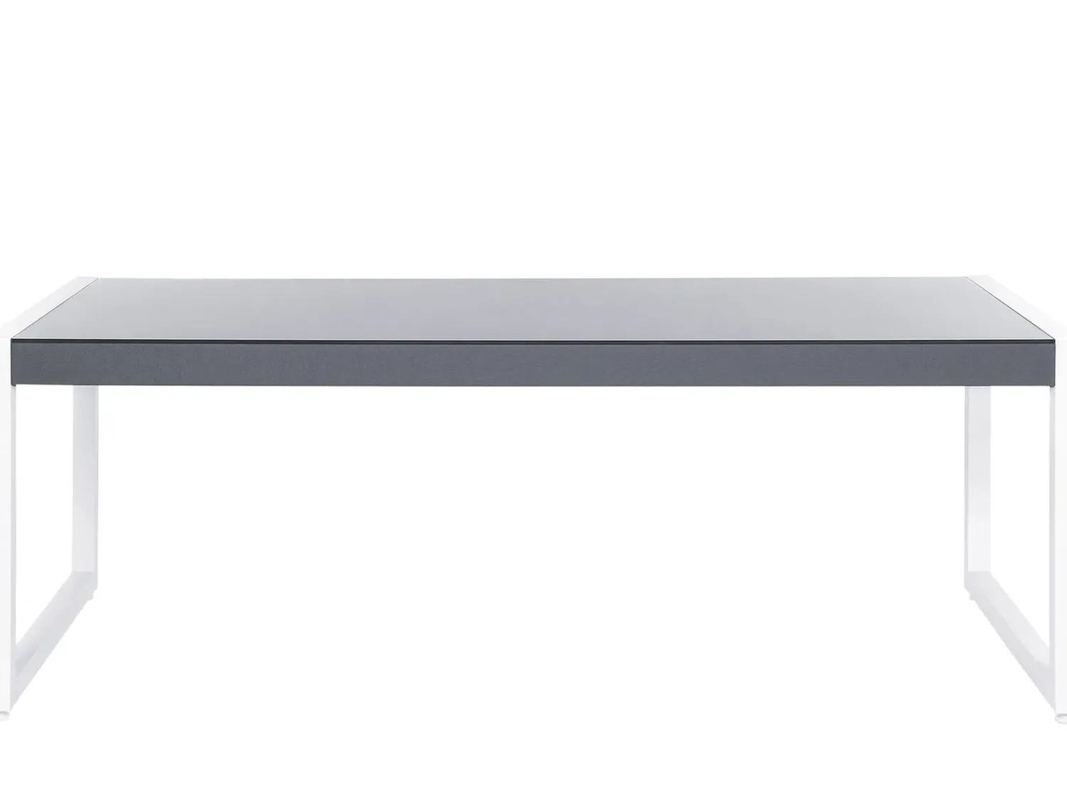 Clearance Beliani Set da pranzo da giardino 6 posti BACOLI con cuscini Metallo Grigio Bianco Grigio
