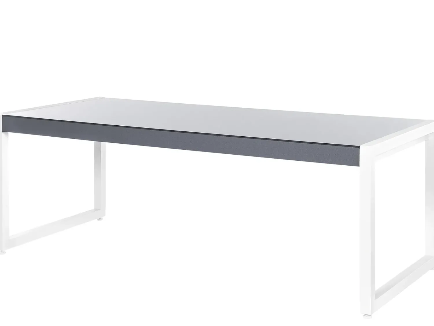 Clearance Beliani Set da pranzo da giardino 6 posti BACOLI con cuscini Metallo Grigio Bianco Grigio