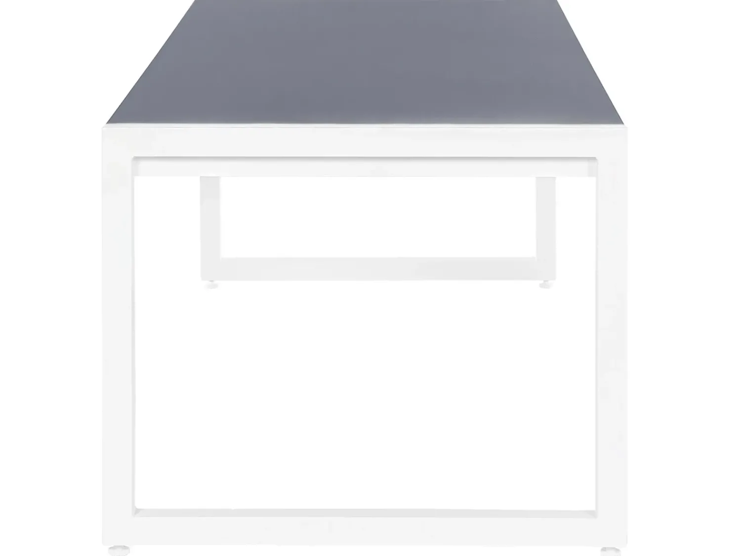 Clearance Beliani Set da pranzo da giardino 6 posti BACOLI con cuscini Metallo Grigio Bianco Grigio