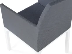 Clearance Beliani Set da pranzo da giardino 6 posti BACOLI con cuscini Metallo Grigio Bianco Grigio