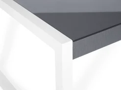 Clearance Beliani Set da pranzo da giardino 6 posti BACOLI con cuscini Metallo Grigio Bianco Grigio