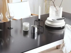 Outlet Beliani Set da pranzo da giardino 6 posti GROSSETO Vetro temperato Nero Argento Nero