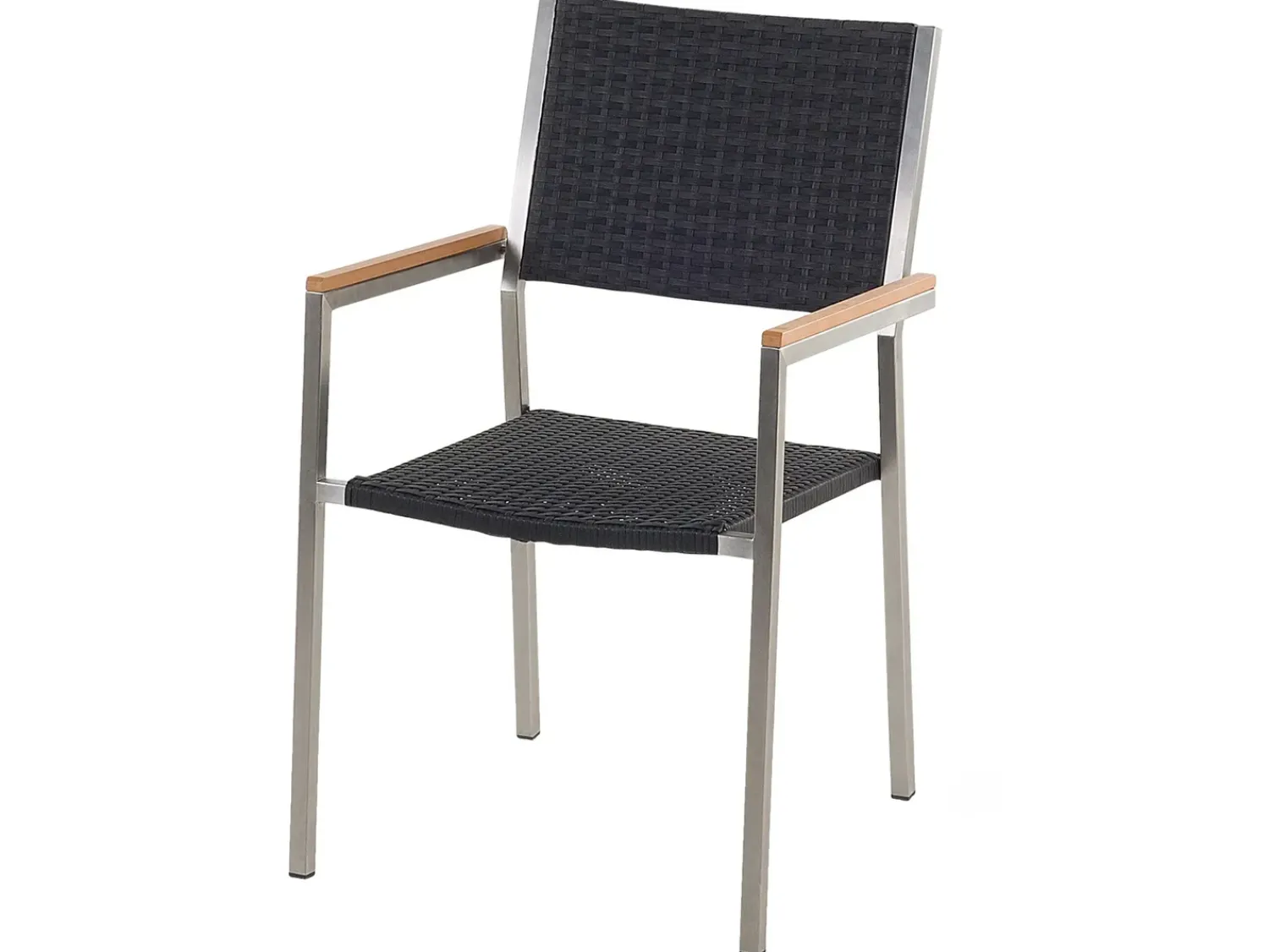 Outlet Beliani Set da pranzo da giardino 6 posti GROSSETO Vetro temperato Nero Argento Nero