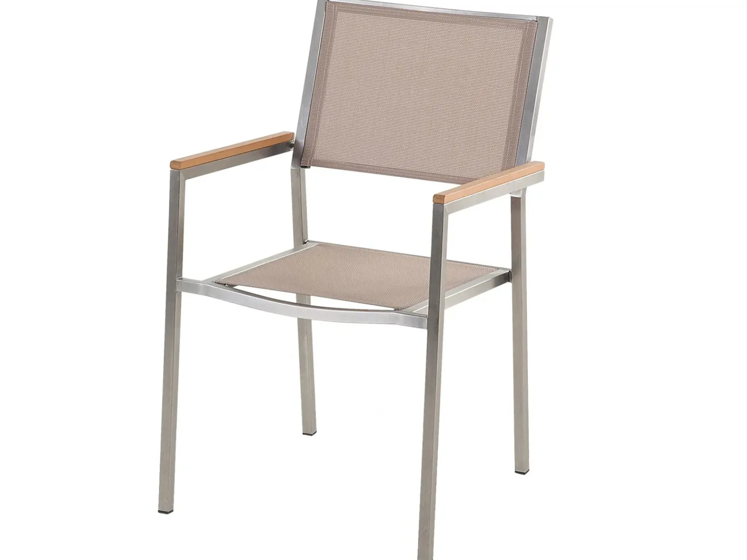 Discount Beliani Set da pranzo da giardino 8 posti GROSSETO Vetro incrinato Trasparente/Beige Trasparente Argento Beige