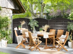 Sale Beliani Set da pranzo da giardino 8 posti MAUI Legno d'acacia chiaro Marrone