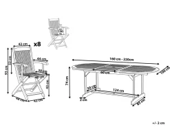 Sale Beliani Set da pranzo da giardino 8 posti MAUI Legno d'acacia chiaro Marrone