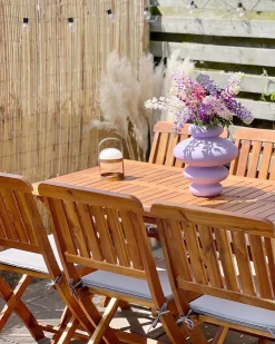 Beliani Set da pranzo da giardino 6 posti CENTO con cuscini Legno d'acacia Marrone Grigio Marrone