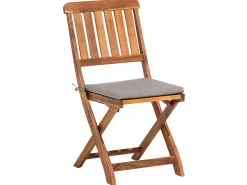 Beliani Set da pranzo da giardino 6 posti CENTO con cuscini Legno d'acacia Marrone Grigio Marrone