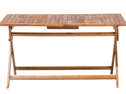 Beliani Set da pranzo da giardino 6 posti CENTO con cuscini Legno d'acacia Marrone Grigio Marrone