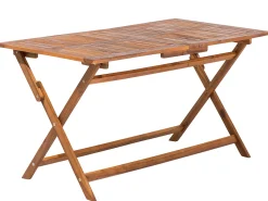 Beliani Set da pranzo da giardino 6 posti CENTO con cuscini Legno d'acacia Marrone Grigio Marrone