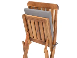 Beliani Set da pranzo da giardino 6 posti CENTO con cuscini Legno d'acacia Marrone Grigio Marrone