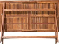 Beliani Set da pranzo da giardino 6 posti CENTO con cuscini Legno d'acacia Marrone Grigio Marrone