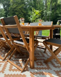 Hot Beliani Set da pranzo da giardino 8 posti CESANA Legno d'acacia Marrone chiaro Grigio Marrone