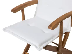 Discount Beliani Set da pranzo da giardino 8 posti MAUI con cuscini Legno d'acacia Bianco sporco Bianco Marrone
