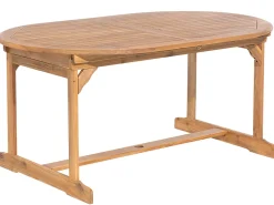 Discount Beliani Set da pranzo da giardino 8 posti MAUI con cuscini Legno d'acacia Bianco sporco Bianco Marrone