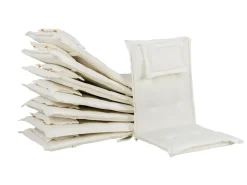 Discount Beliani Set da pranzo da giardino 8 posti MAUI con cuscini Legno d'acacia Bianco sporco Bianco Marrone
