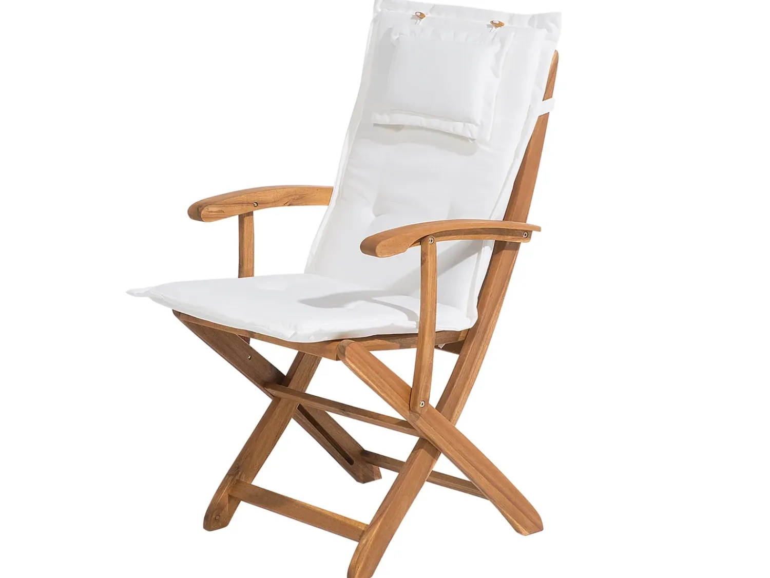 Discount Beliani Set da pranzo da giardino 8 posti MAUI con cuscini Legno d'acacia Bianco sporco Bianco Marrone