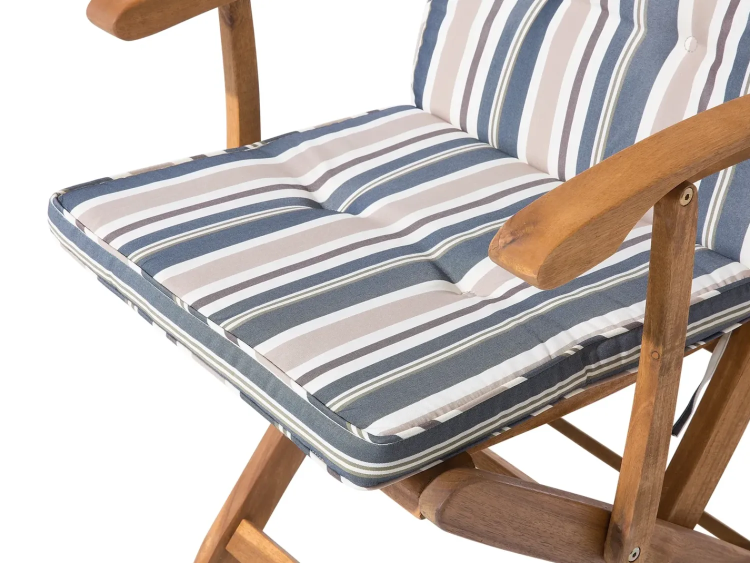Online Beliani Set da pranzo da giardino 8 posti MAUI con cuscini Legno d'acacia Multicolore Beige Blu Marrone Multicolore