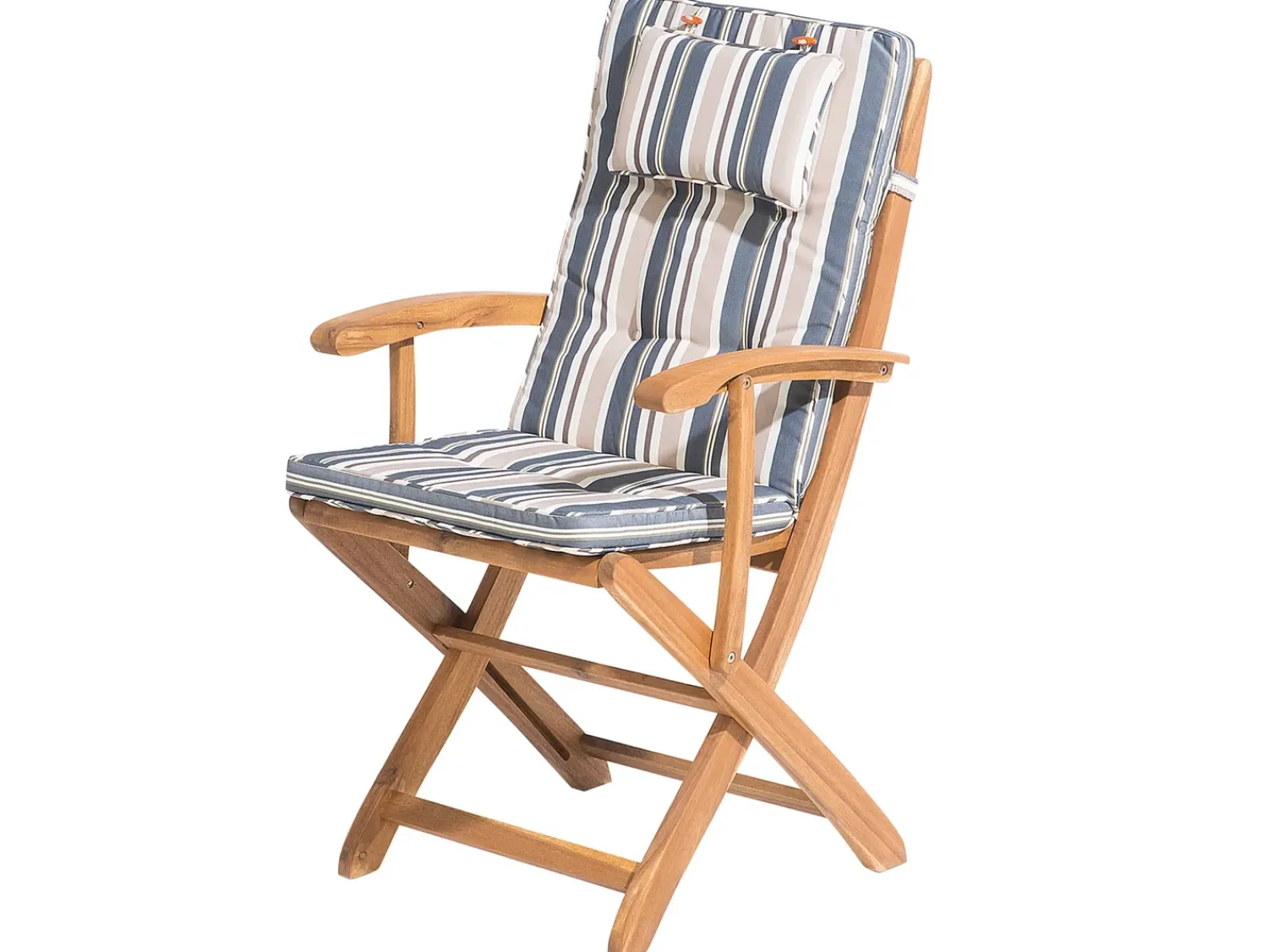 Online Beliani Set da pranzo da giardino 8 posti MAUI con cuscini Legno d'acacia Multicolore Beige Blu Marrone Multicolore