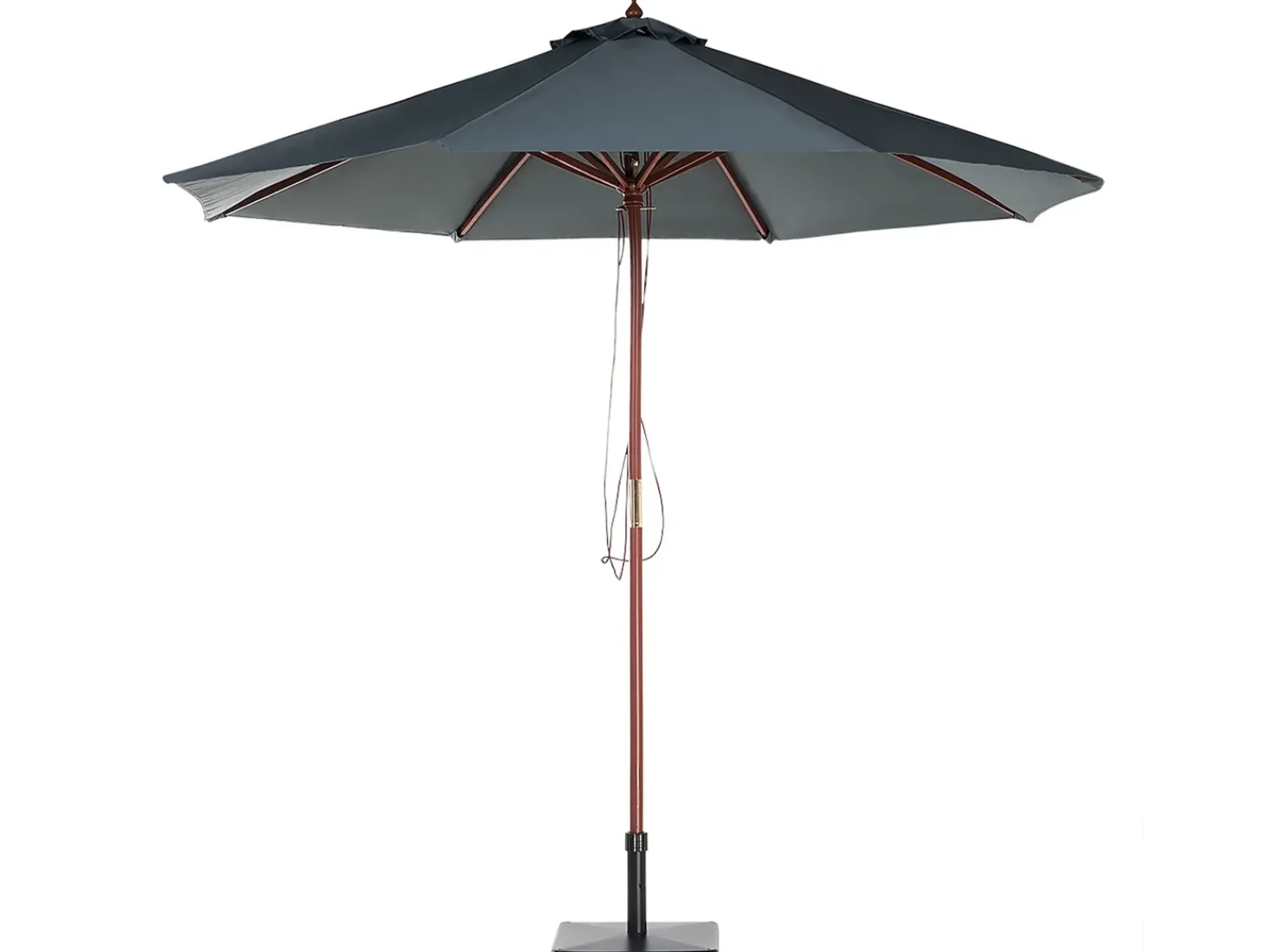 Clearance Beliani Set da pranzo da giardino 8 posti MAUI con Ombrellone Legno d'acacia Bianco sporco Bianco Marrone Grigio