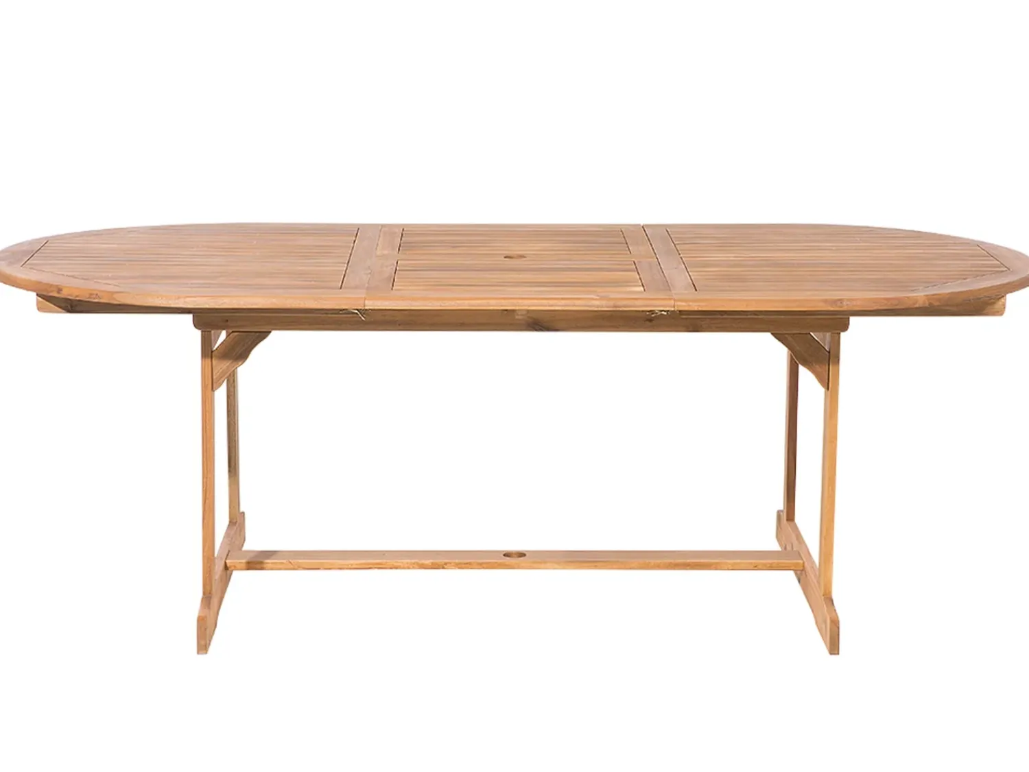 Clearance Beliani Set da pranzo da giardino 8 posti MAUI con Ombrellone Legno d'acacia Bianco sporco Bianco Marrone Grigio