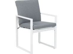 Online Beliani Set da pranzo da giardino 6 posti PANCOLE con cuscini Metallo Grigio Bianco Grigio