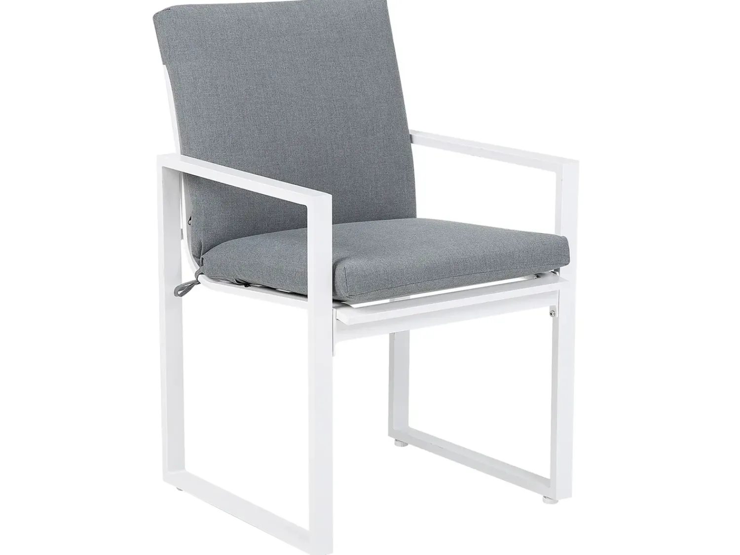 Online Beliani Set da pranzo da giardino 6 posti PANCOLE con cuscini Metallo Grigio Bianco Grigio