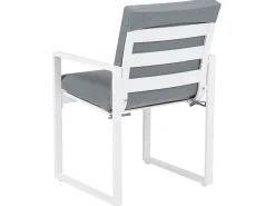 Online Beliani Set da pranzo da giardino 6 posti PANCOLE con cuscini Metallo Grigio Bianco Grigio