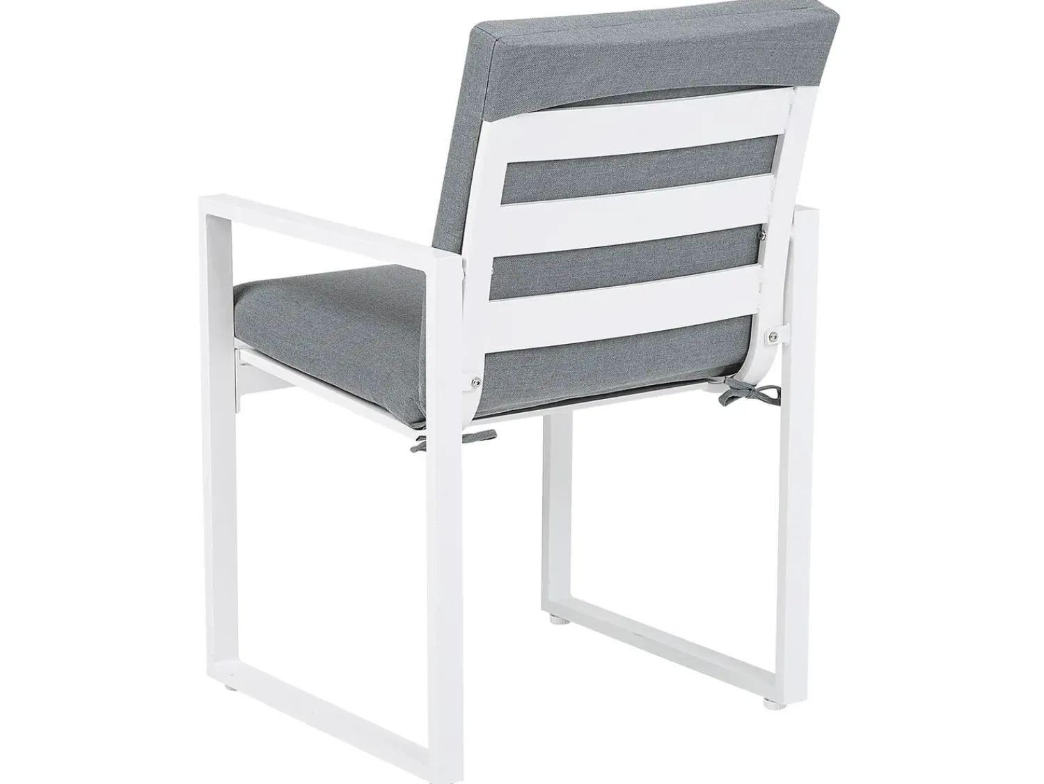 Online Beliani Set da pranzo da giardino 6 posti PANCOLE con cuscini Metallo Grigio Bianco Grigio