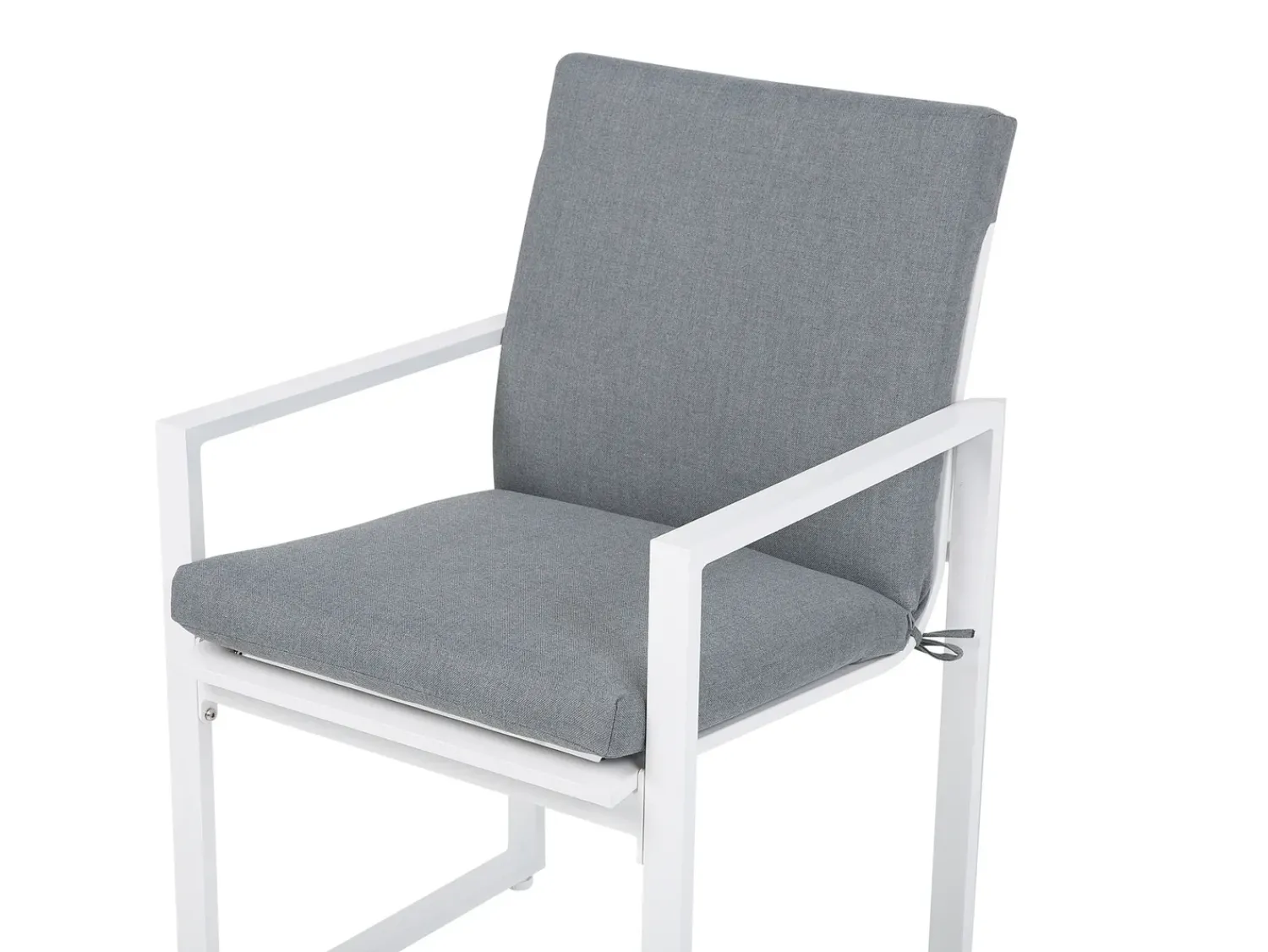 Online Beliani Set da pranzo da giardino 6 posti PANCOLE con cuscini Metallo Grigio Bianco Grigio