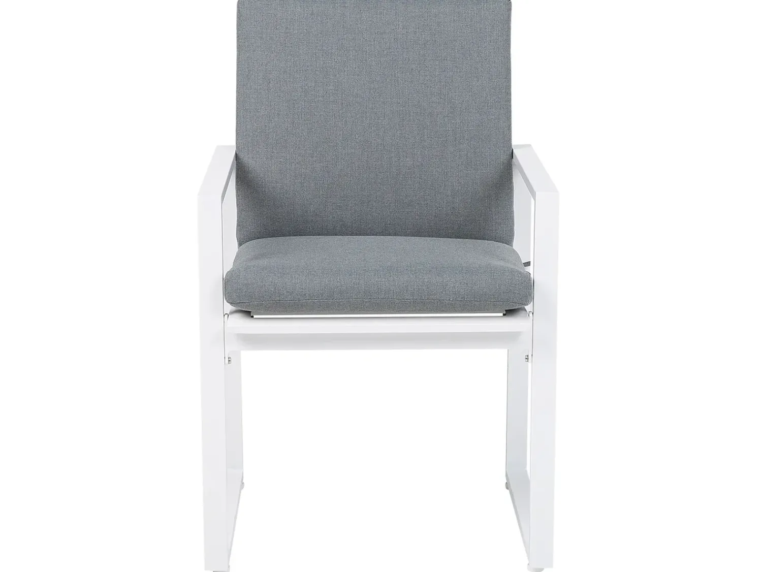 Online Beliani Set da pranzo da giardino 6 posti PANCOLE con cuscini Metallo Grigio Bianco Grigio